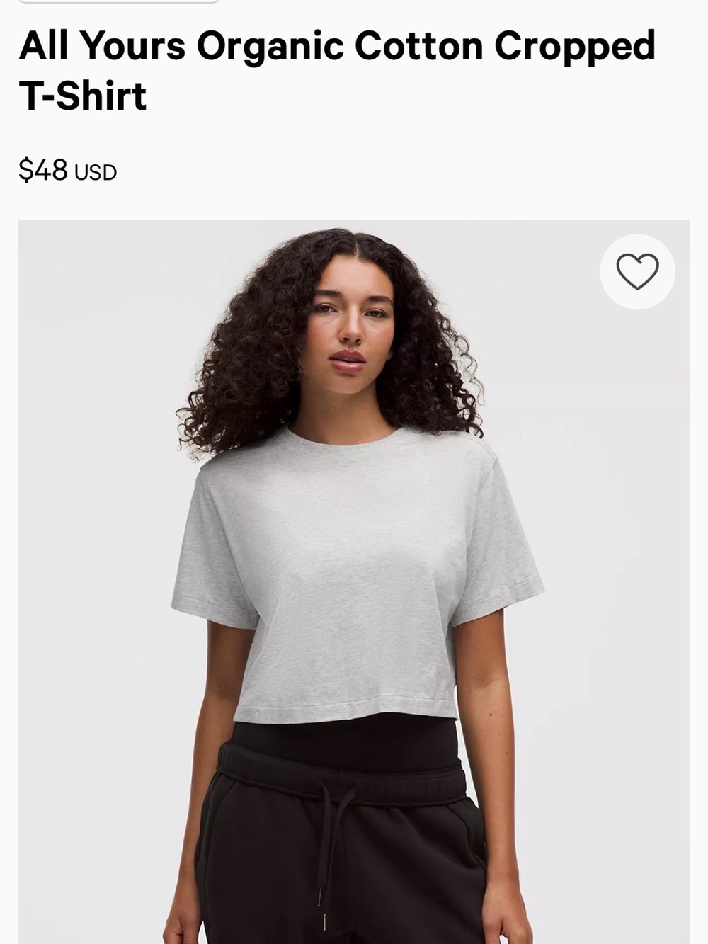 Lululemon Cropped Cotton Tee